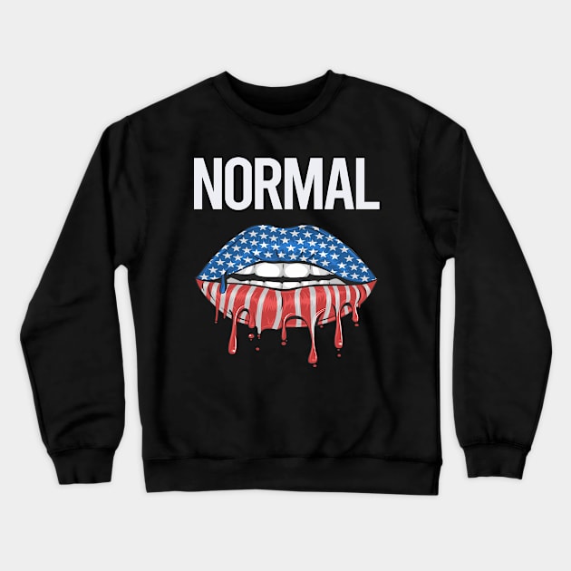 USA Flag Lips Normal Crewneck Sweatshirt by rosenbaumquinton52